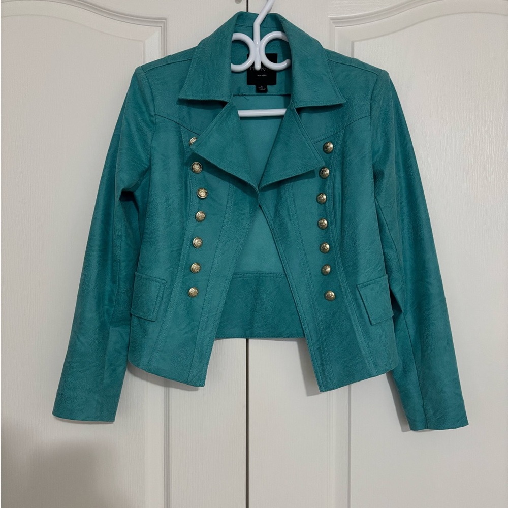 Insight Newyork Teal Double-Breasted Women's Jacket